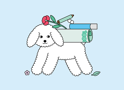 Doggy for Tinkoff Journal 8th Birthday Party adobe illustrator anastasia sorokoumova character design dog illustration vector illustration