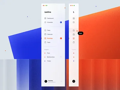 Taskline :: Sidebar Navigation app clean design glassmorphism inspiration light mac minimal navigation ui ux