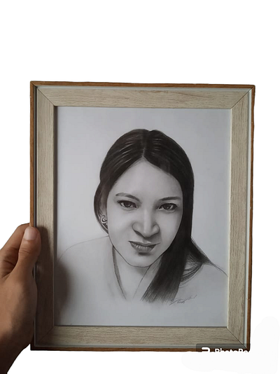 Framed portrait drawing design illustration logo