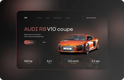 Audi Homepage UI design concept audi branding car concept design design concept typography ui web design