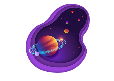 Deep Outer Space design illustration planet space vector