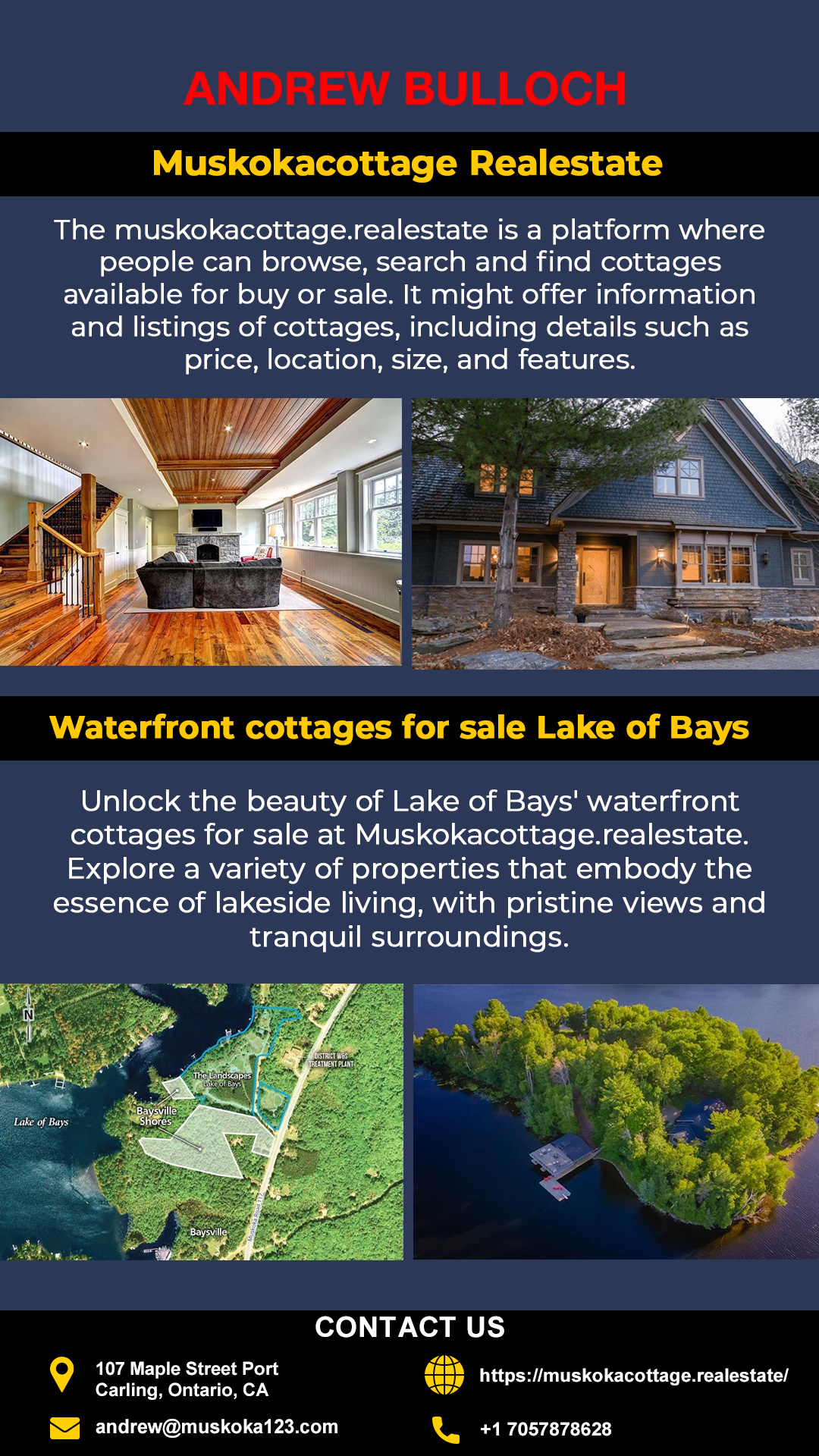 Waterfront cottages for sale Lake of Bays by Muskokacottage Realestate