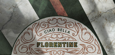 Florentine Trattoria artisan branding custom fauxaic floor hand drawn handdrawn italian logo mosaic restaurant trattoria