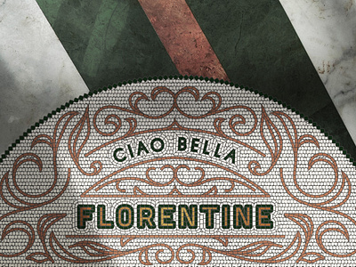 Florentine Trattoria artisan branding custom fauxaic floor hand drawn handdrawn italian logo mosaic restaurant trattoria