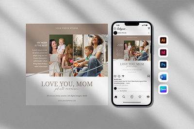 Mother's day social media template business flyer flyer flyer template graphic design love mom photography post phtography instagram post