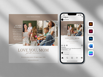 Mother's day social media template business flyer flyer flyer template graphic design love mom photography post phtography instagram post