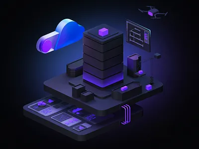 Premier — 3D for Financial Construction Software 3d 3d animation 3d elements 3d illustration cloud cloud service construction software financial manager financial software premier software design