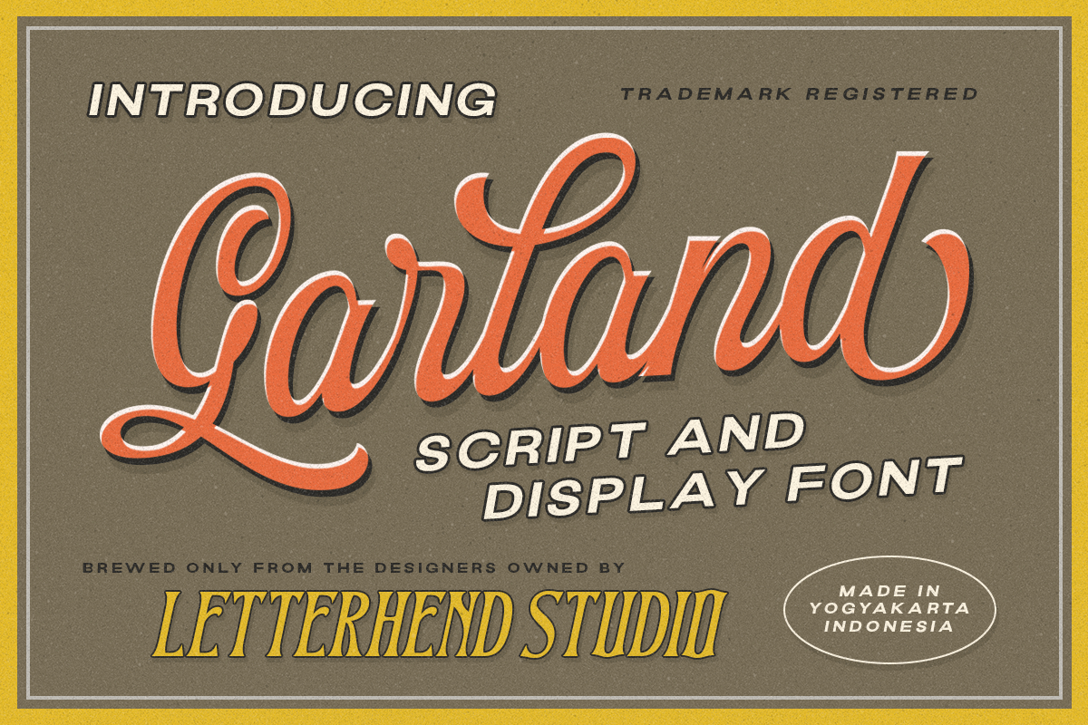 Garland - Script & Display Font Duo freebies unique.