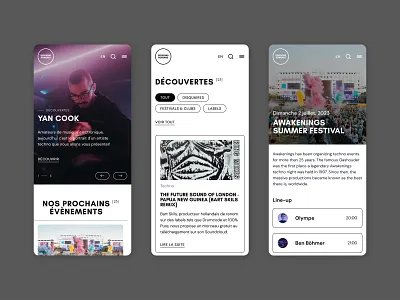 Sessions sonores - belgium design electronic events mobile music odoo responsive subscribe ui web design website