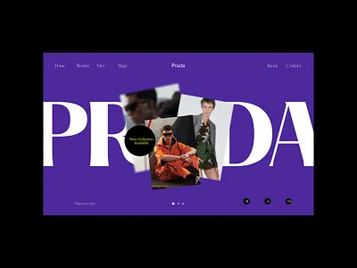 Prada Header Slider branding design graphic design illustration typography ui ux webdesign