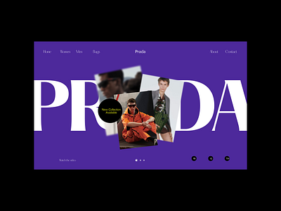 Prada Header Slider branding design graphic design illustration typography ui ux webdesign