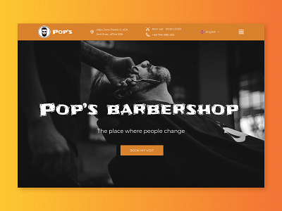 Barbershop Start Page barbershop branding design desktop graphic design main page start page ui ux website