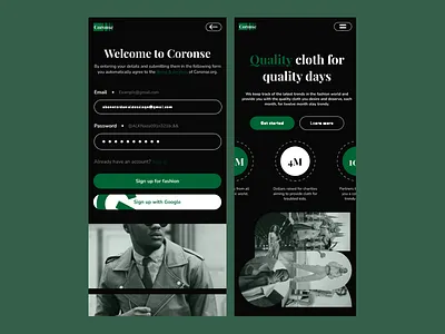 Fashion ecommerce website mobile design branding dark mode design green minimal modern sign up ui ui design uiux design ux design web design web inspiration