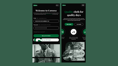 Fashion ecommerce website mobile design branding dark mode design green minimal modern sign up ui ui design uiux design ux design web design web inspiration