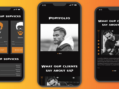Barbershop Mobile adaptive barbershop design graphic design swipe ui ux website