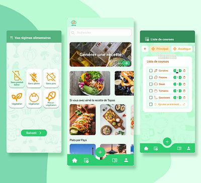 MyCookAI - Recipe Generation ai app artificial intelligence cook cooking figma generation graphic design green mobile orange recipe recipes ui ux