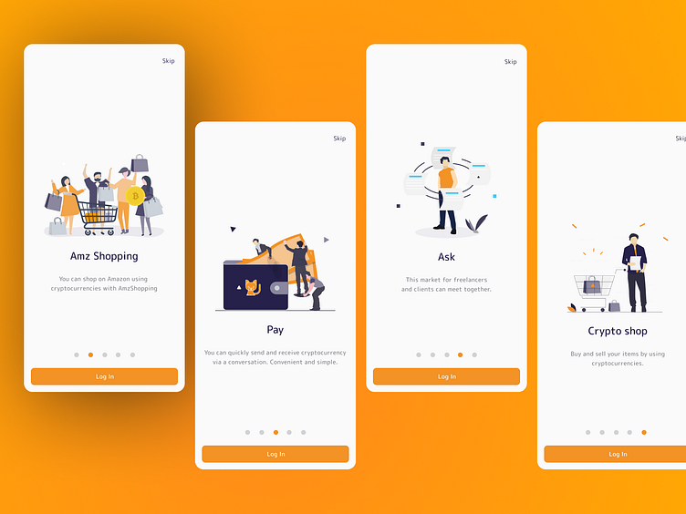 Onboarding screen - Mobile by Hung Nguyen on Dribbble