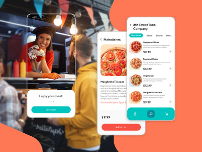 App for a food truck management company | Balabing app application creative delivery service design fast food food food delivery food order food truck foodie junk food menu mobile pizza recipe restaurant app taco ui ux