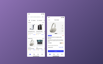 E-commerce app UI exploration