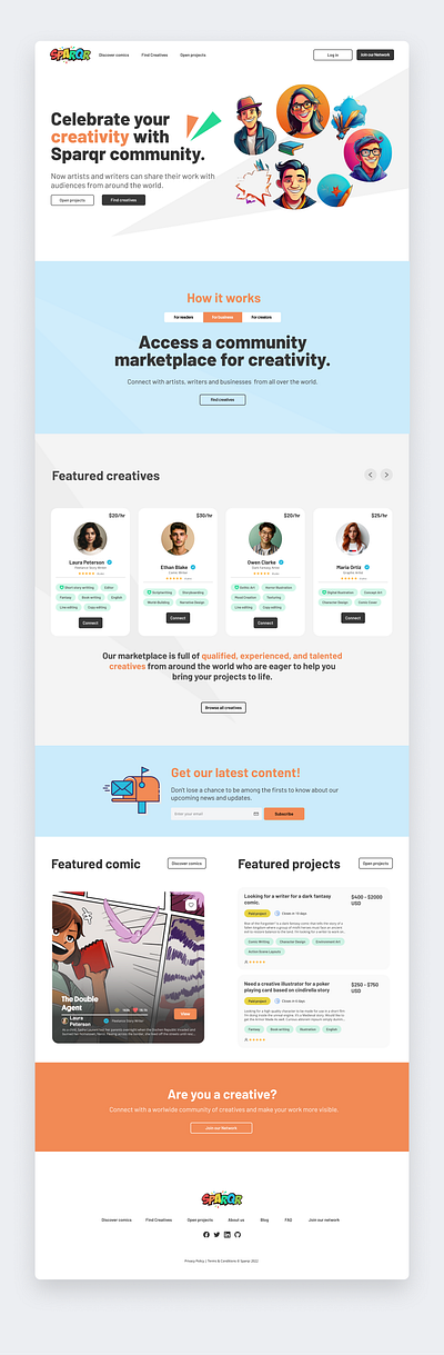 Sparqr - Web app branding comics ui ux web app