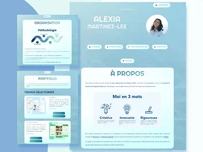 Portfolio Interface - Personal aesthetic app beach blue calm hire mobile personal portfolio project site web