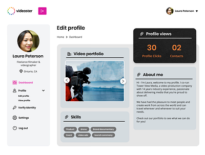 Videoster b2c ui ux web app