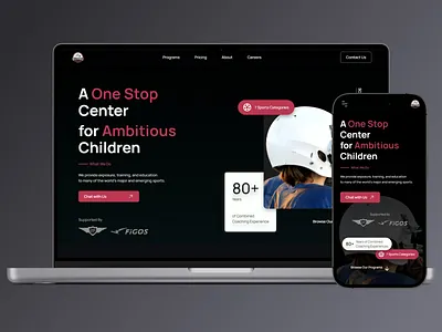 Responsive Web Design - Dark UI Website dark ui