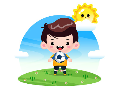 cute kids playing soccer