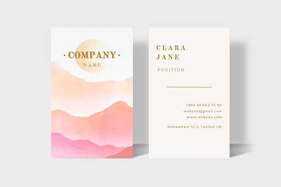 Vertical Business Card Template, Simple Minimalist Business Card business card card template design editable card graphic design illustration modern printable card ui