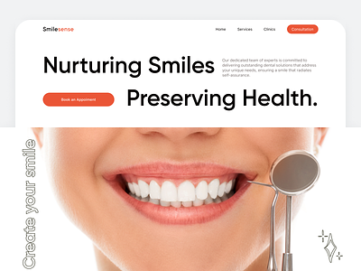 Dental Clinic Landing Page branding clinic dental dentalcare dentish health healthcare logo medicine tooth ui uiux website