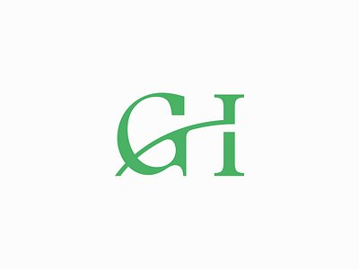 monogram "GH." branding classic creative g geometric gh graphic design green h identity design illustration leaf letter line logo design logotype minimalism monogram simple typography