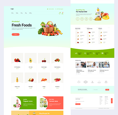 Grocery Website Design design f figma fresh graphic design grocery landing page online shop shopping ui uiux vagetables web web design website