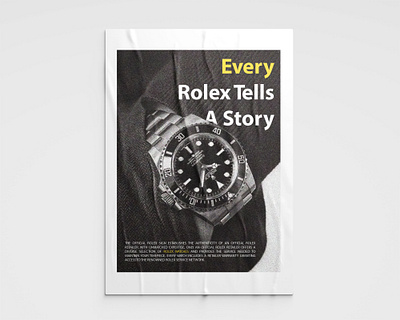 Rolex Poster branding design graphic design identity legend mockup oyster perpetual paper poster rolex watch watches yellow