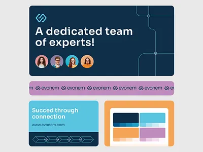 Evonem - Visual Elements branding colors connect connection design elements graphic design icon illustration logo palette pattern profile ui uiux userinterface vector webdesign