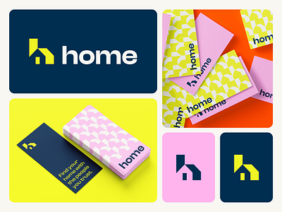 Home Branding abstract ai banking bold branding data dynamic finance fintech fun futuristic h home house letter logo modern payment saas startup