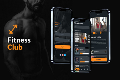 Fitness Club App app design figma fitness illustration tmbs