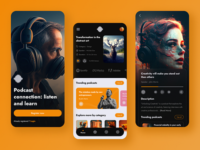 Podcast App app design mobileapp ui ux