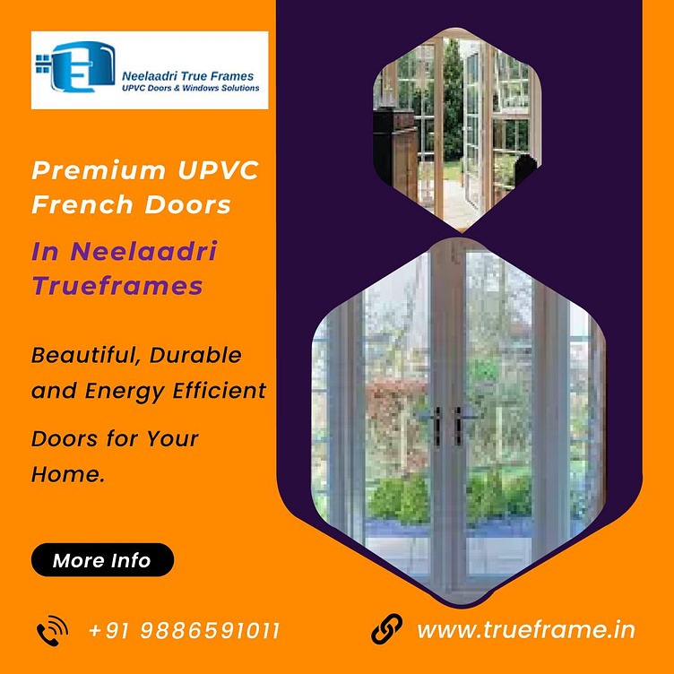 UPVC French Doors Manufacturers Bangalore by neelaadri trueframe on