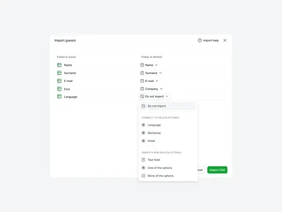 Attendu Web App Import