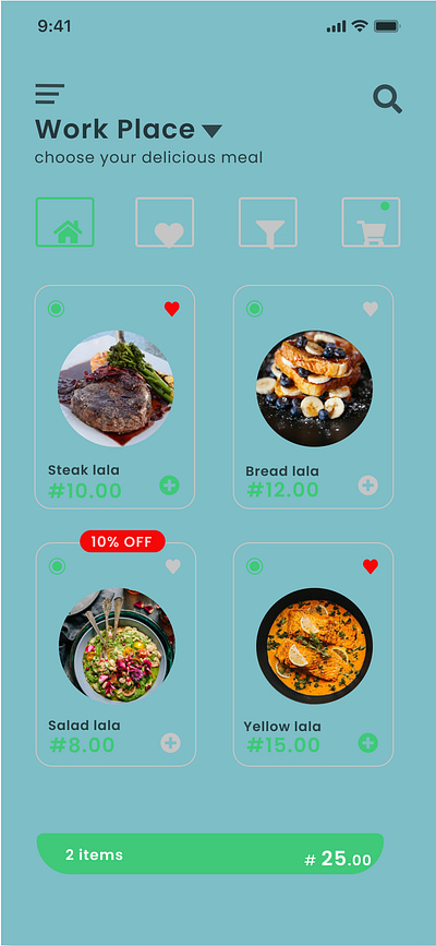 Food App UI design