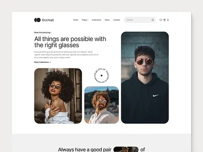 Occhialin - Website Design e commerce sunglass website sunglasses ui design uiux website design webstore