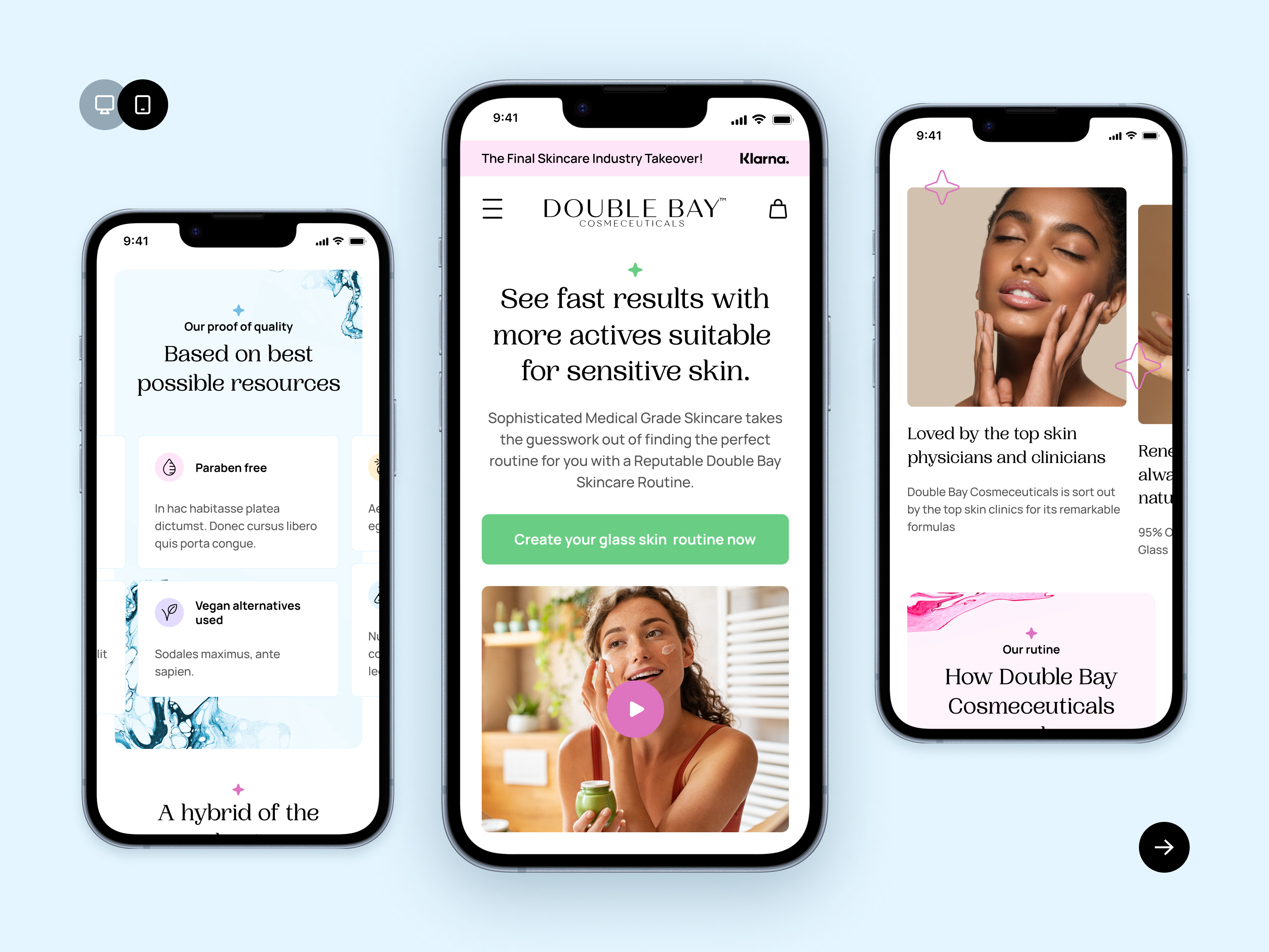Brand cosmetics - Ecommerce - RWD Mobile cosmetics design ecommerce ios landingpage mobile onepage responsive rwd shop skin skincare stratify ui ux web webdesign website woman