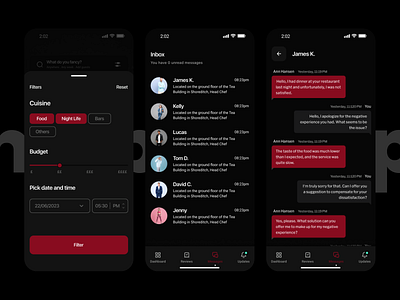 Chat & Filter Screen UI app ui chat app filters app ui notifications app ui design uiux uiux design web design web ui