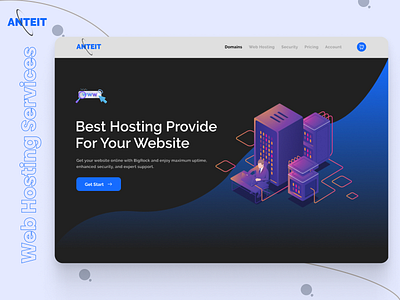 Web Hosting Landing Page behance branding design dribbble graphic design landing page logo ui ui bucket ui dashboard ui design ui designer ui trends ux ux design ux designer web design web designer web hosting web hosting services