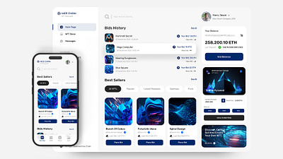 NFT Market Place Dashboard application design dashboard dashboard design design graphic design mobile design nft ui ux
