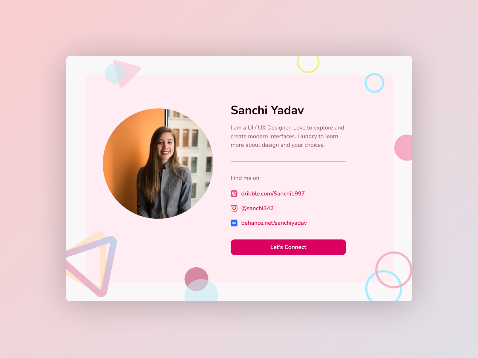 Web UI - Contact Card by Sanchi Yadav on Dribbble