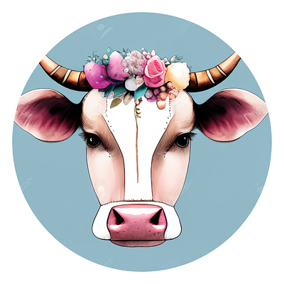 A cow with big eyes, is it male or female? design graphic design typography