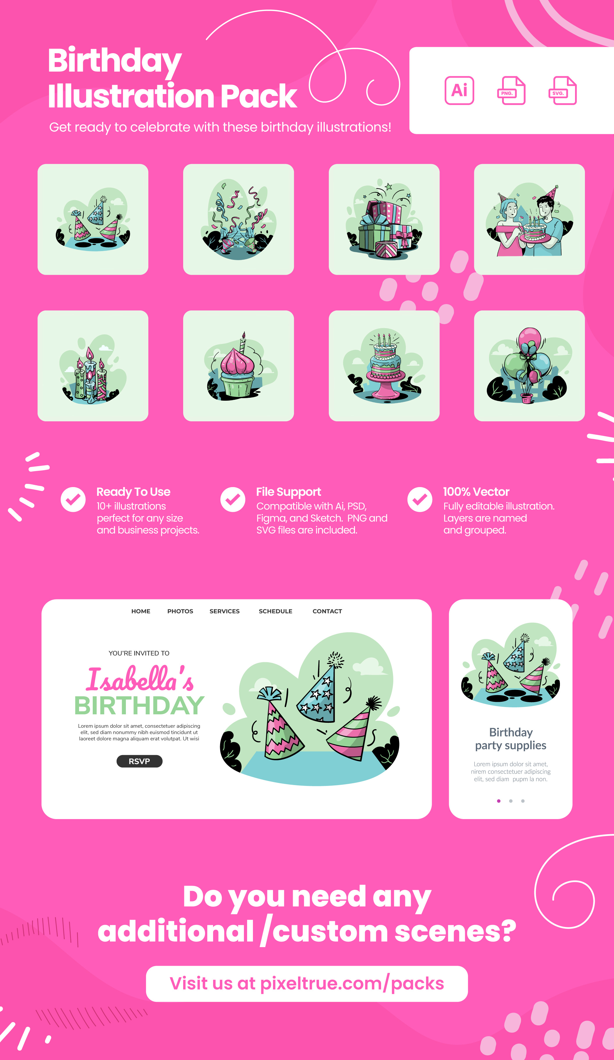 Birthday Illustration Pack character design graphic design graphics illustration vector vector illustration