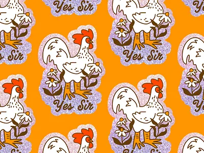 Yes Sir Sticker rooster sticker