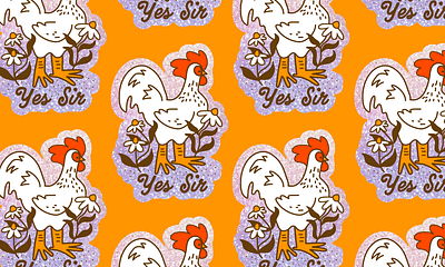 Yes Sir Sticker rooster sticker